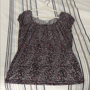 Liz Claiborne Black and Pink Textured Blouse